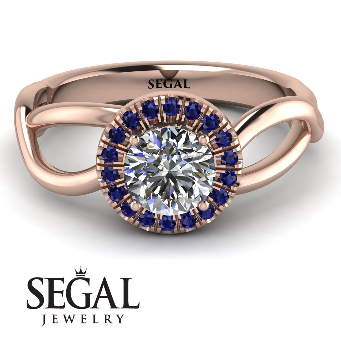 Split Shank Halo Diamond Engagement Ring - Adriana No. 62