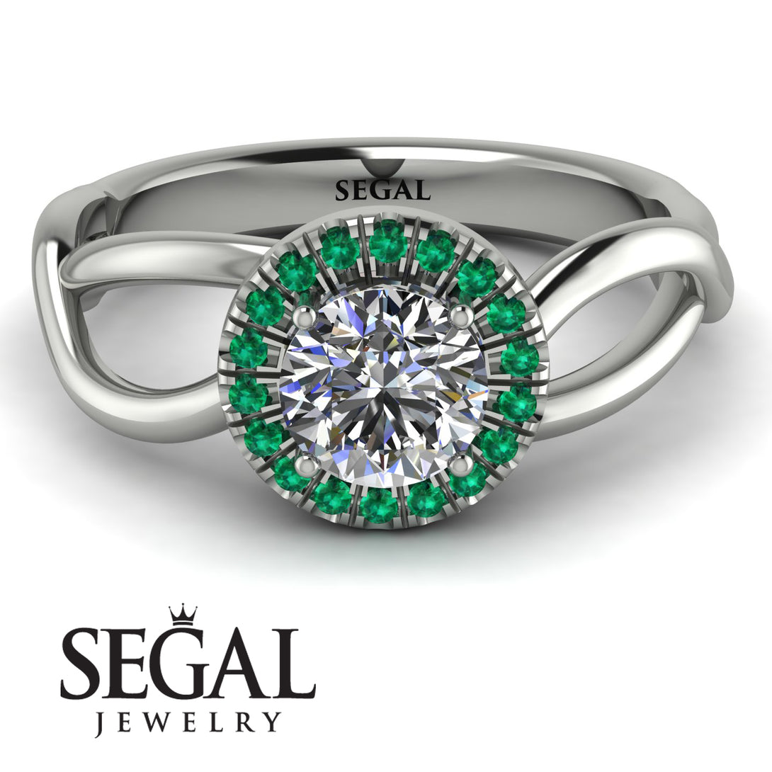 Split Shank Halo Diamond Engagement Ring - Adriana No. 18