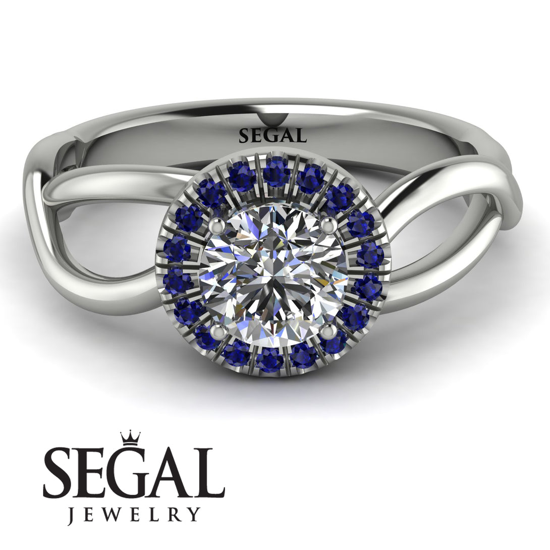 Split Shank Halo Diamond Engagement Ring - Adriana No. 63