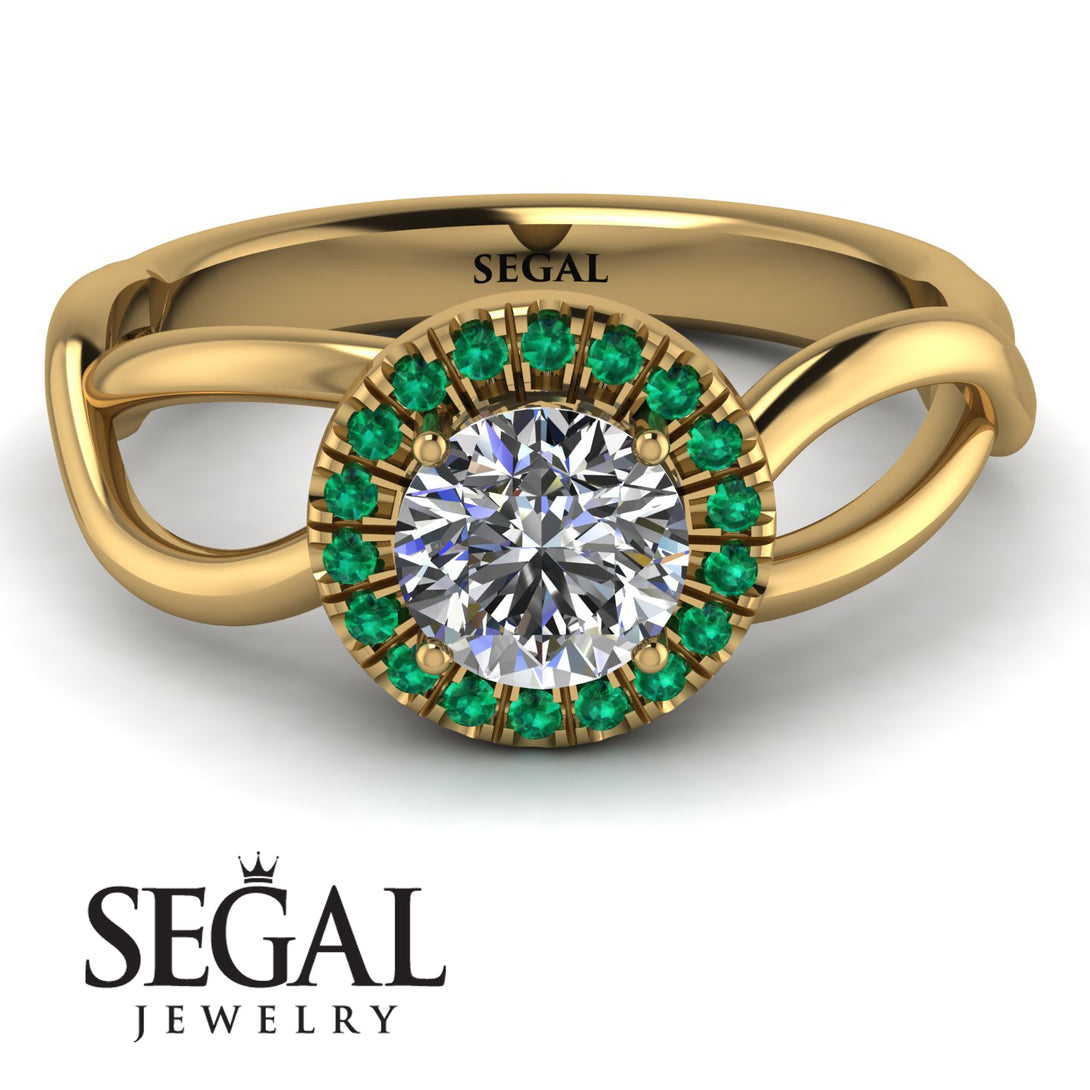 Split Shank Halo Diamond Engagement Ring - Adriana No. 16