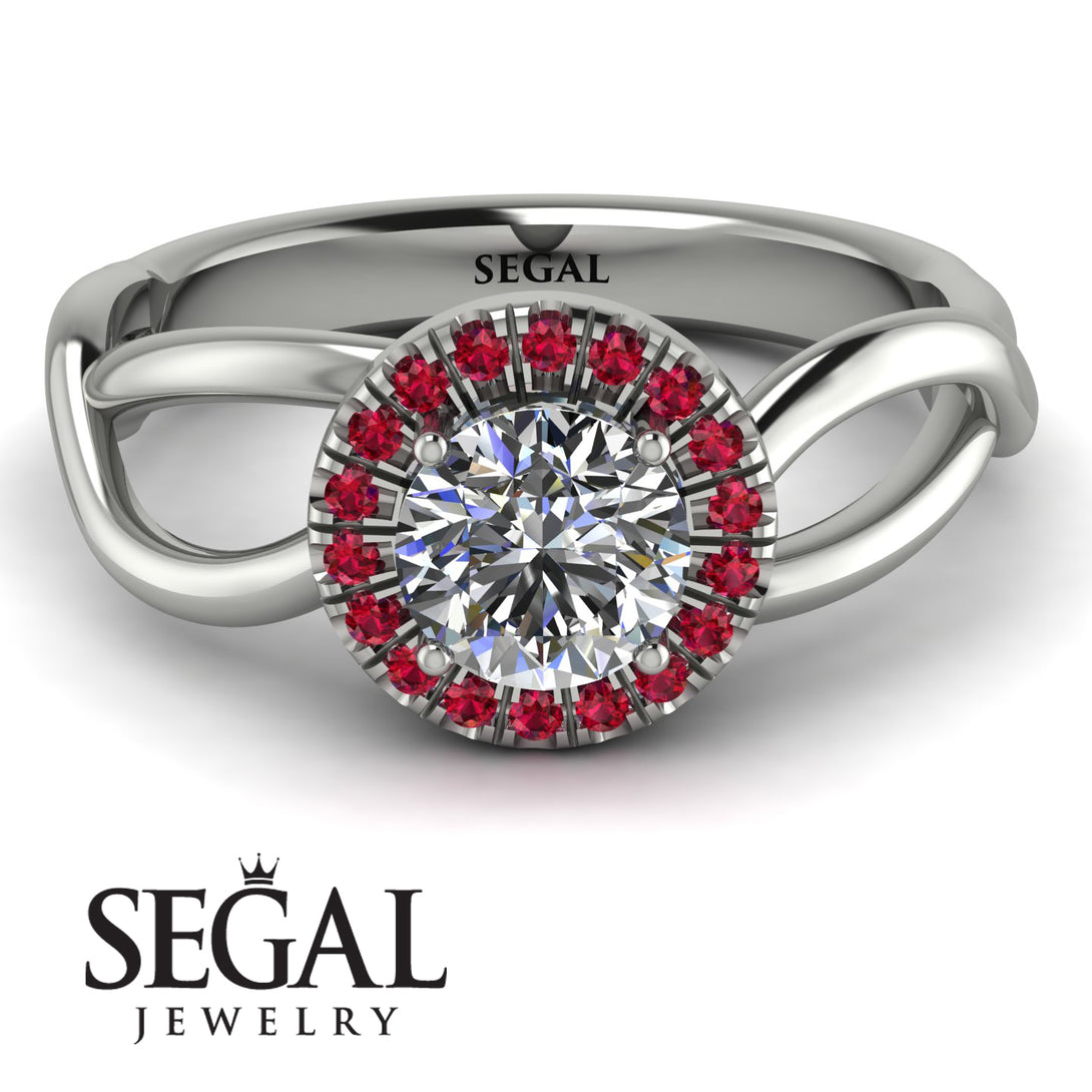 Split Shank Halo Diamond Engagement Ring - Adriana No. 48