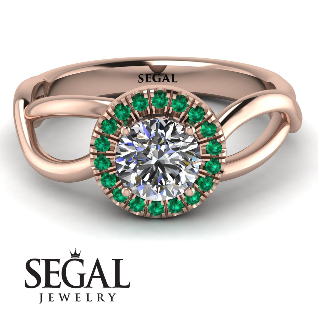 Split Shank Halo Diamond Engagement Ring - Adriana No. 17