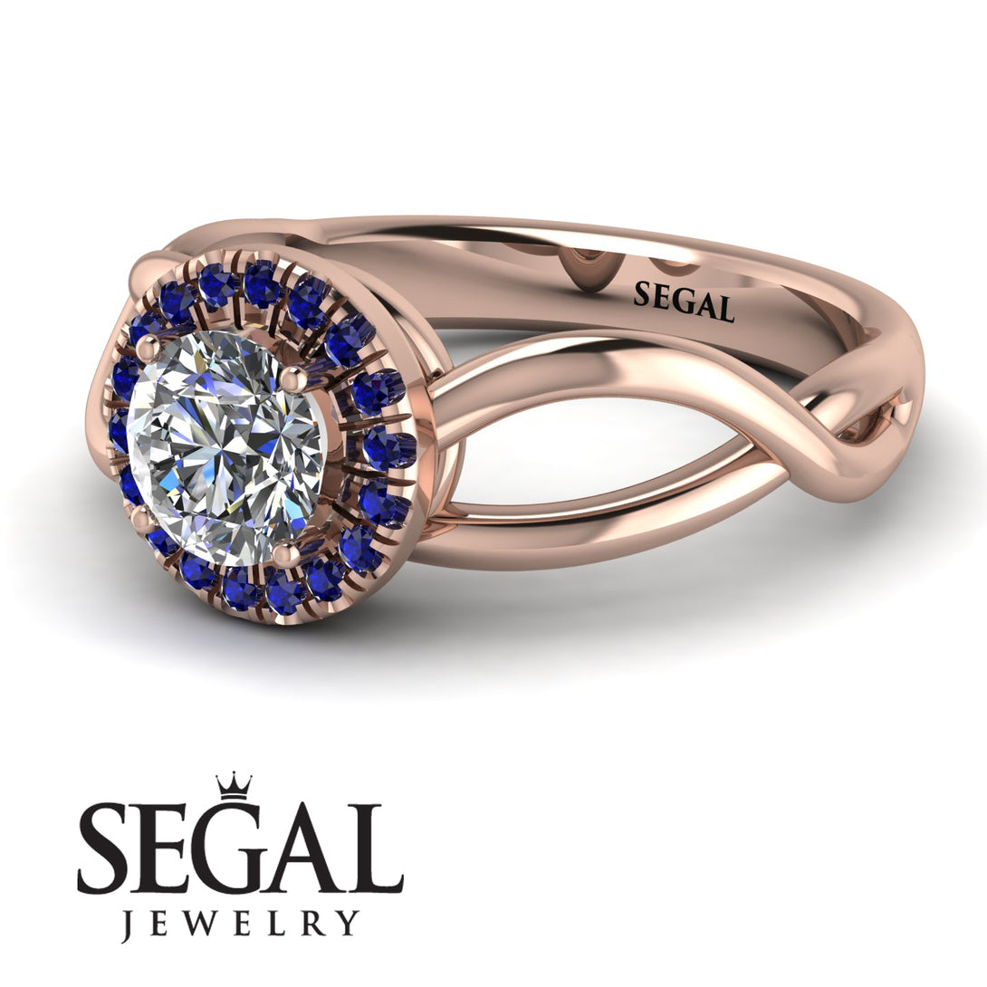 Split Shank Halo Diamond Engagement Ring - Adriana No. 62