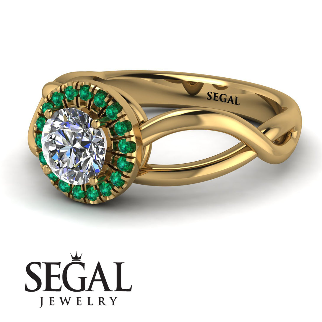 Split Shank Halo Diamond Engagement Ring - Adriana No. 16