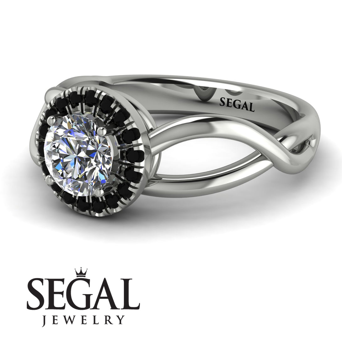 Split Shank Halo Diamond Engagement Ring - Adriana No. 33