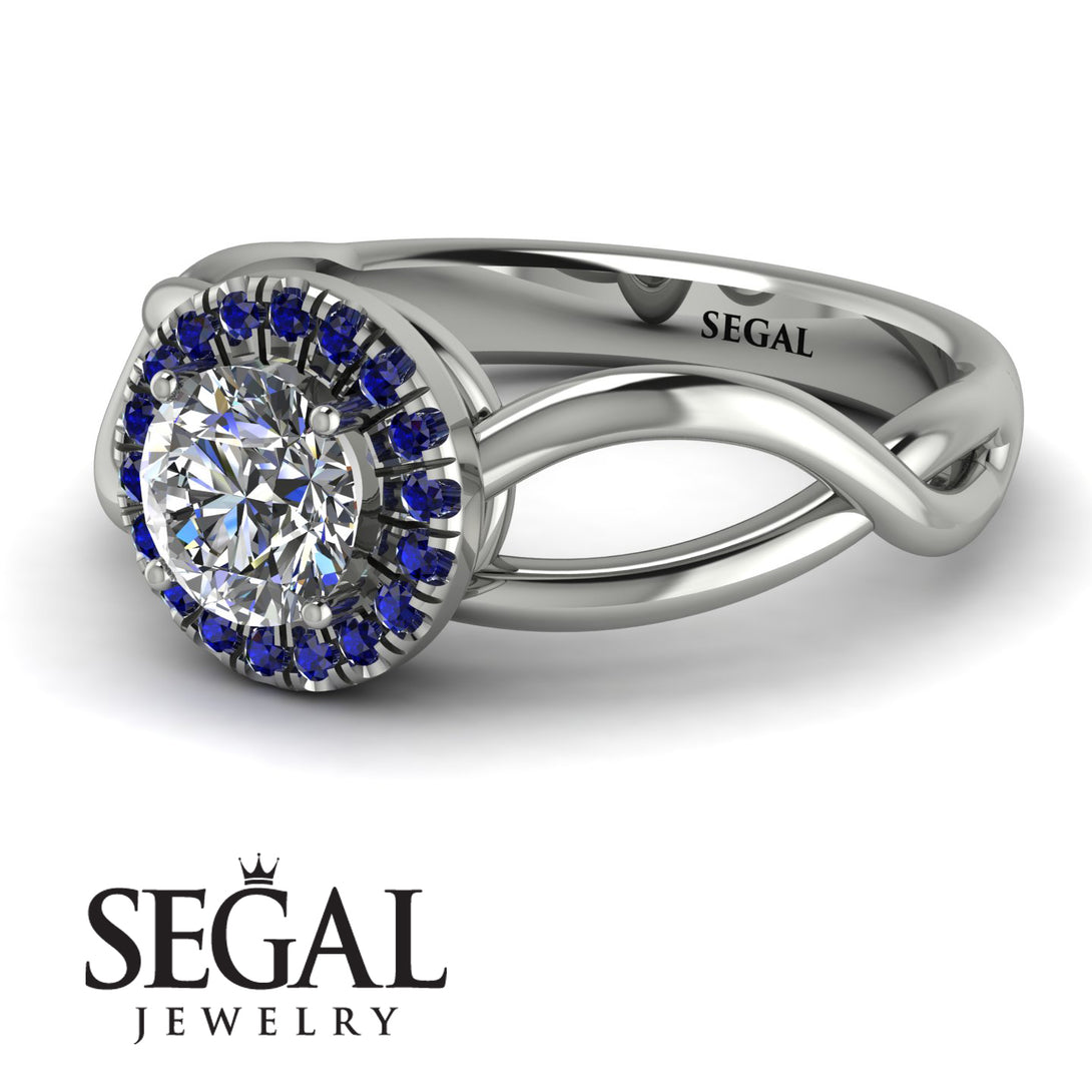 Split Shank Halo Diamond Engagement Ring - Adriana No. 63