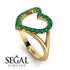 Split Shank Heart Emerald Ring - Delaney No. 4