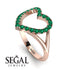 Split Shank Heart Emerald Ring - Delaney No. 5 image 2