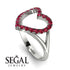 Split Shank Heart Ruby Ring - Delaney No. 12