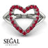 Split Shank Heart Ruby Ring - Delaney No. 12