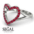 Split Shank Heart Ruby Ring - Delaney No. 12