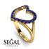 Split Shank Heart Sapphire Ring - Delaney No. 13