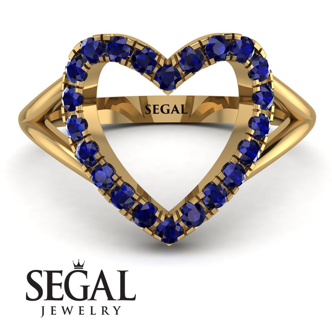 Split Shank Heart Sapphire Ring - Delaney No. 13
