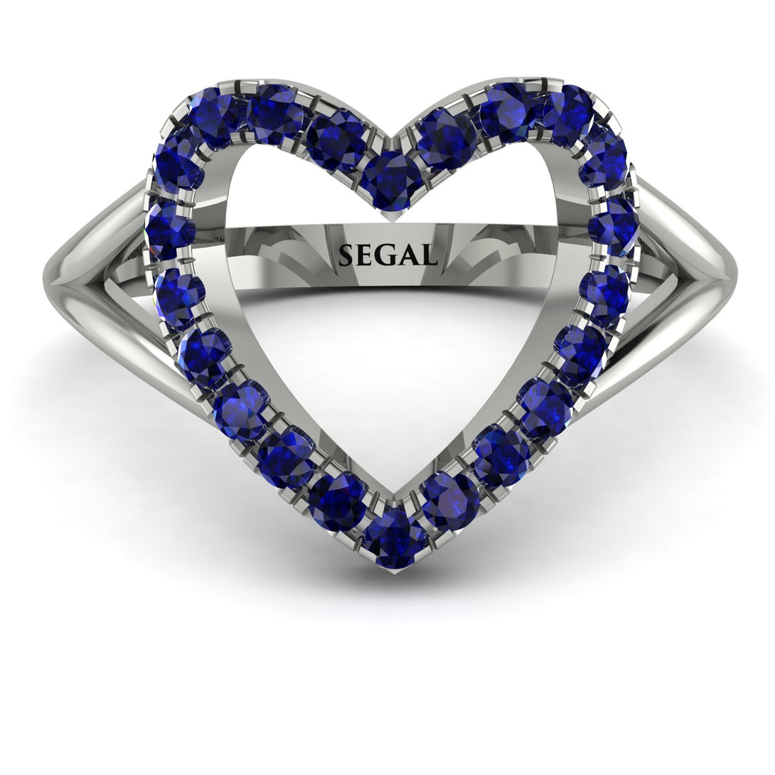 Split Shank Heart Sapphire Ring - Delaney No. 15