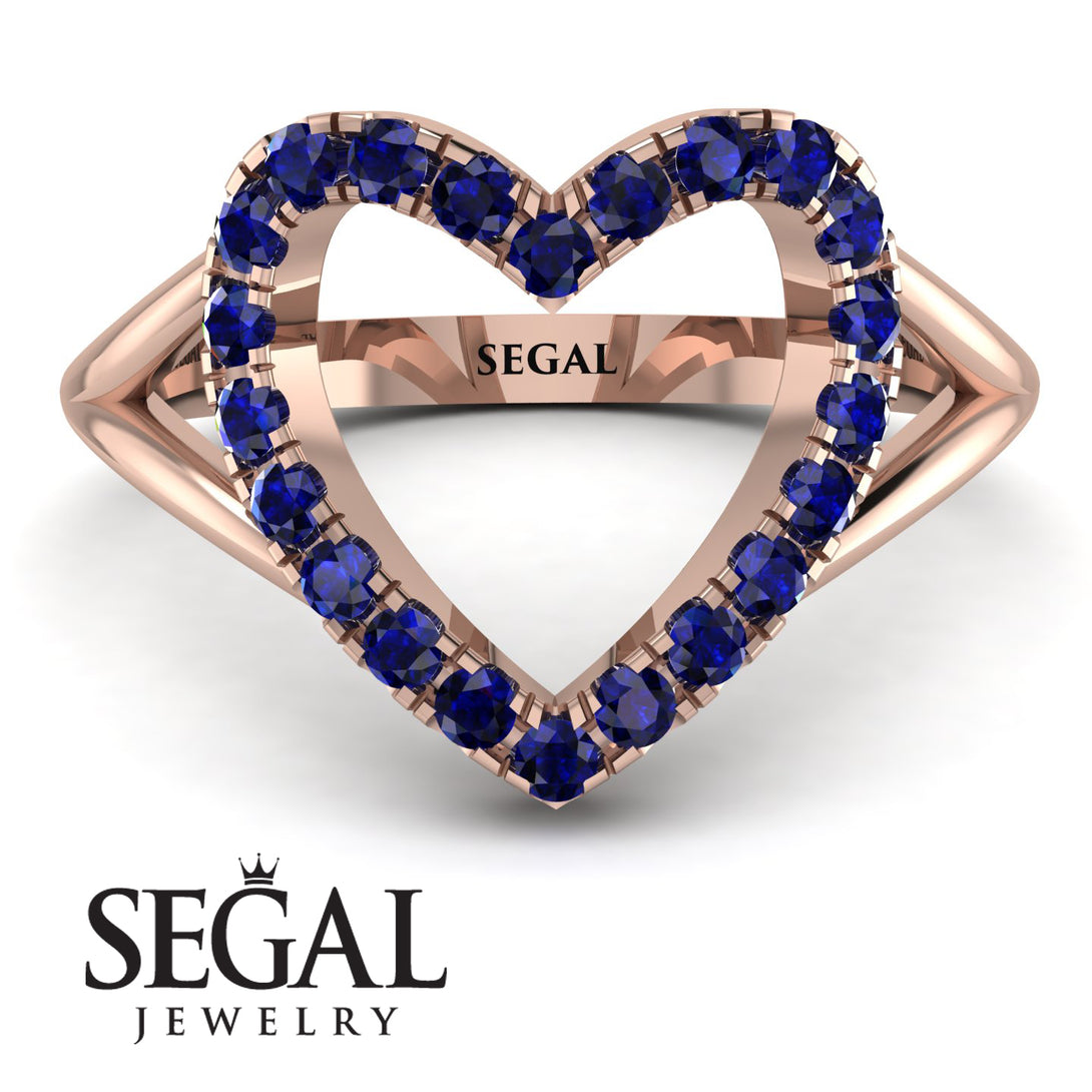 Split Shank Heart Sapphire Ring - Delaney No. 14