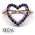 Split Shank Heart Sapphire Ring - Delaney No. 14