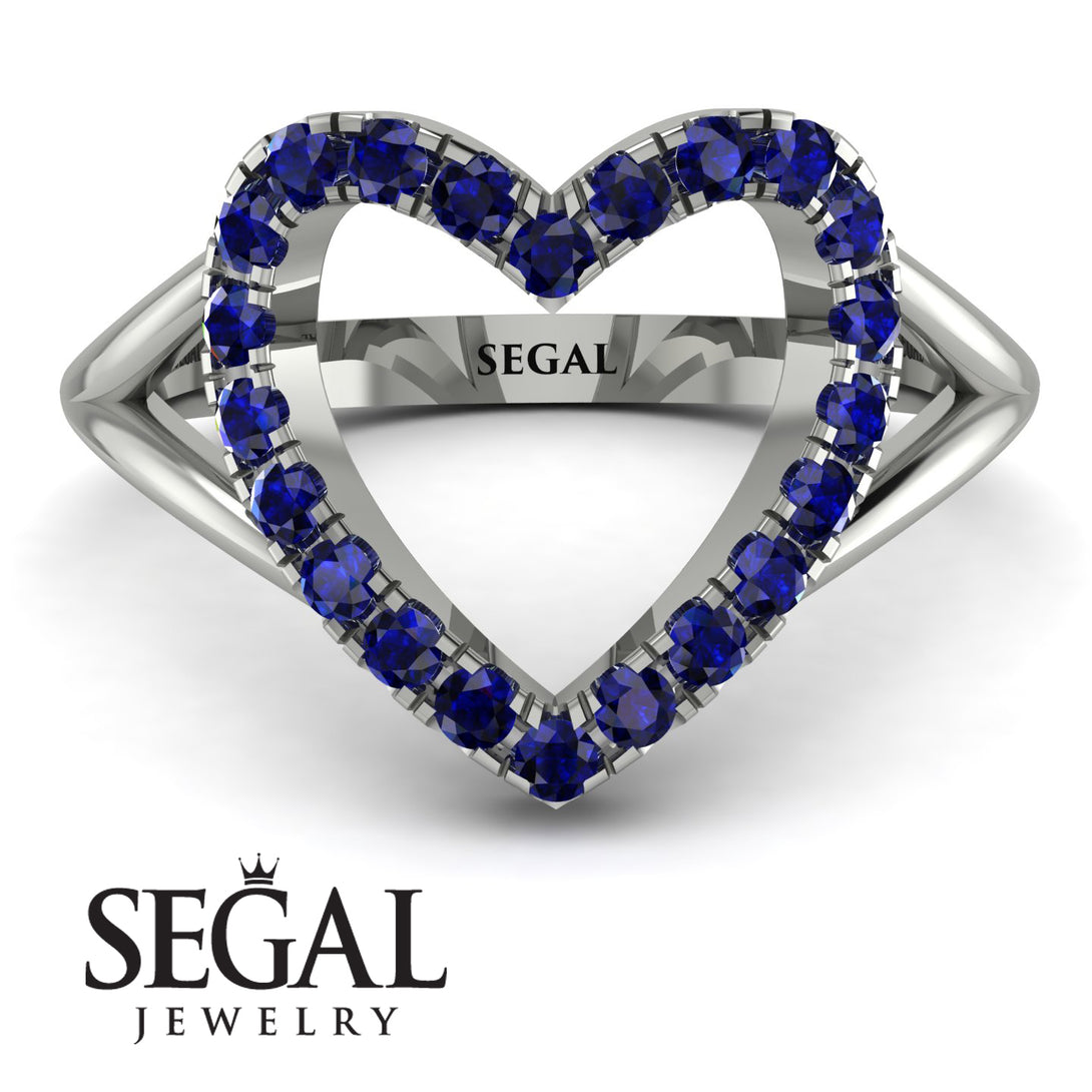 Split Shank Heart Sapphire Ring - Delaney No. 15