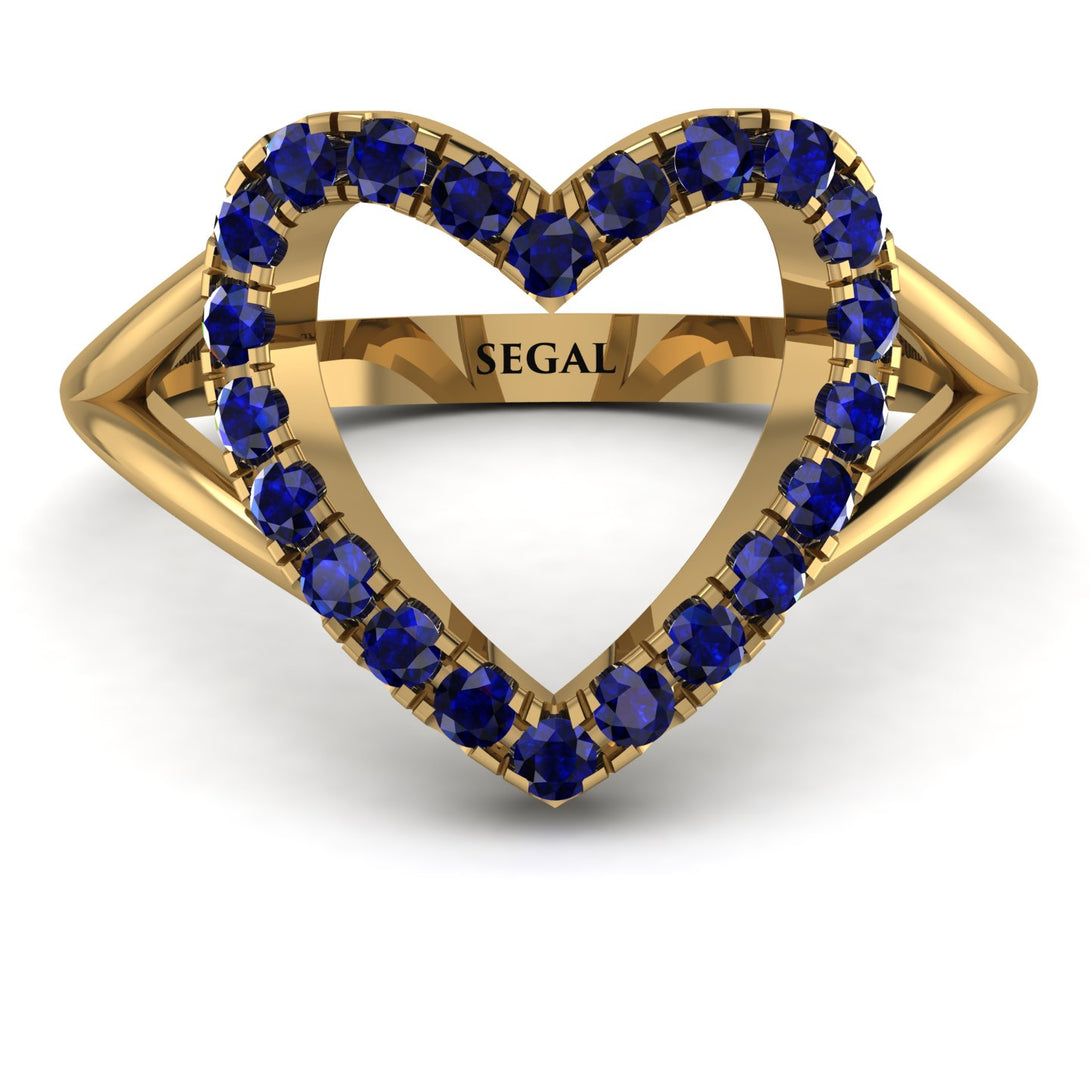 Split Shank Heart Sapphire Ring - Delaney No. 13