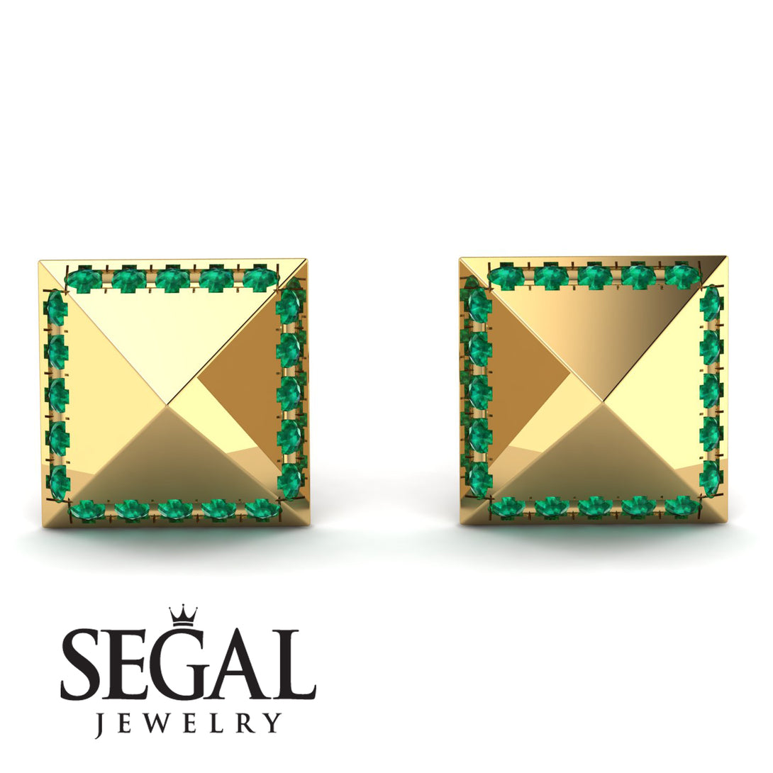 Square Emerald Earrings - Elora No. 4
