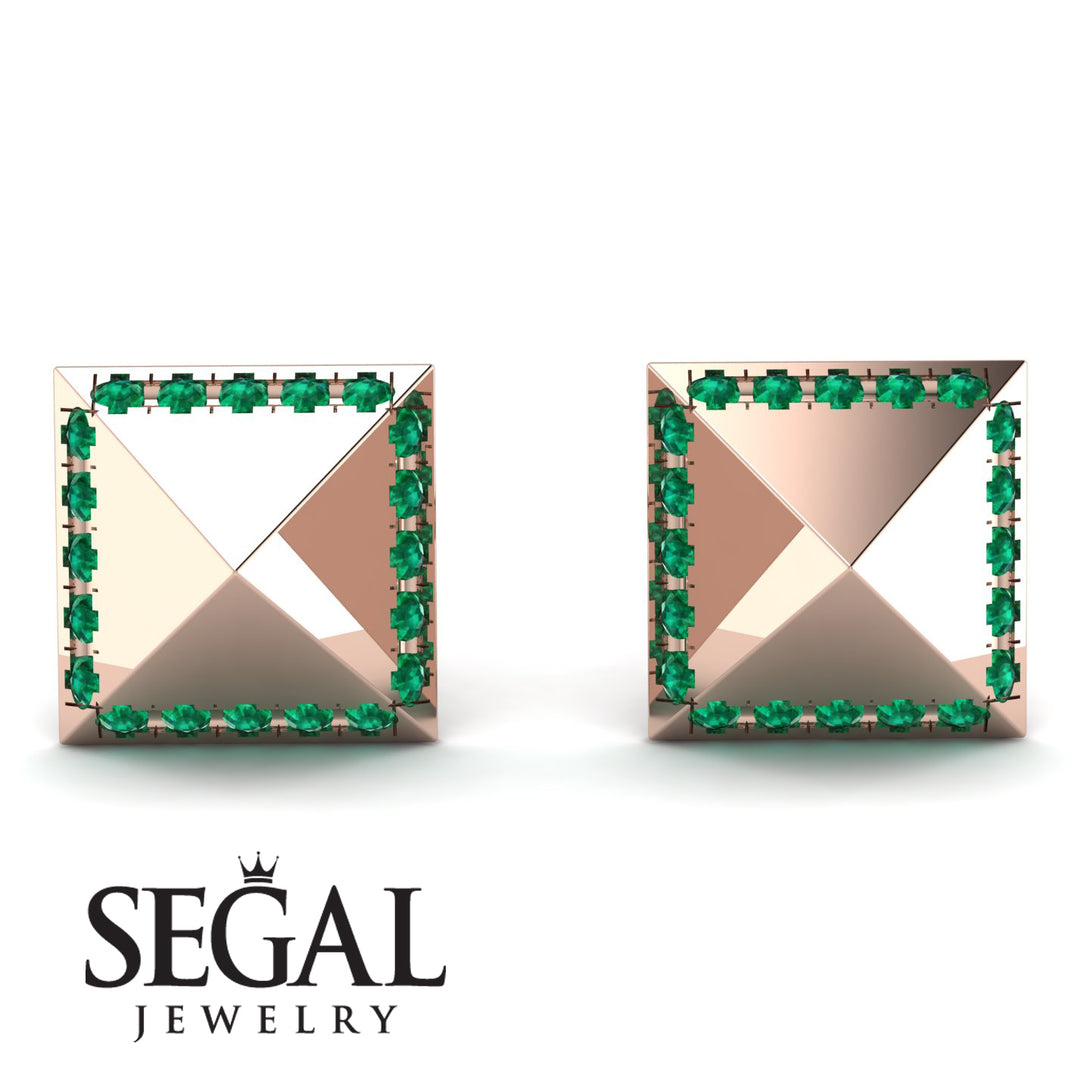 Square Emerald Earrings - Elora No. 5