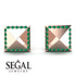 Square Emerald Earrings - Elora No. 5