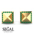 Square Emerald Earrings - Elora No. 4