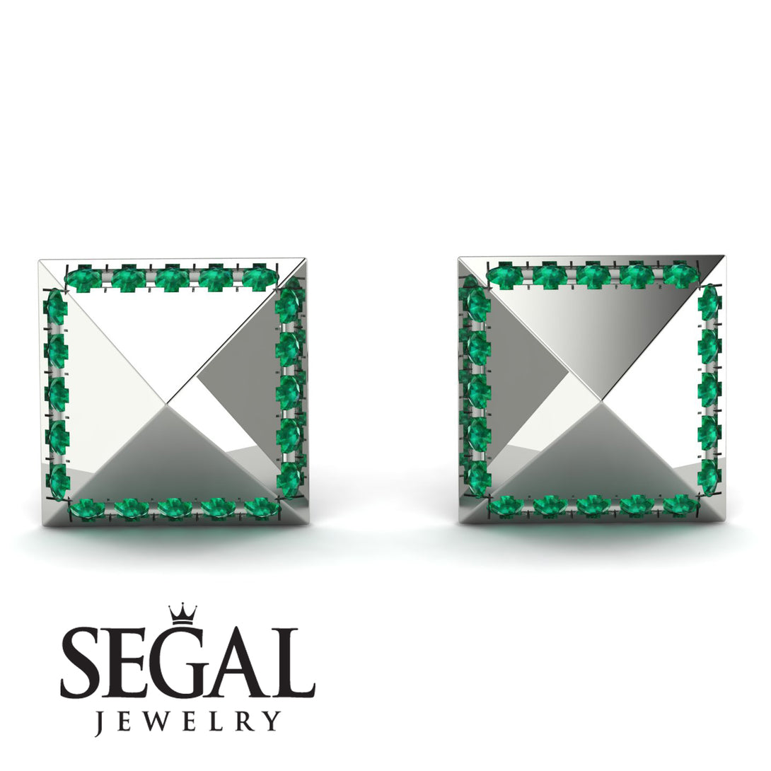 Square Emerald Earrings - Elora No. 6