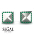 Square Emerald Earrings - Elora No. 6