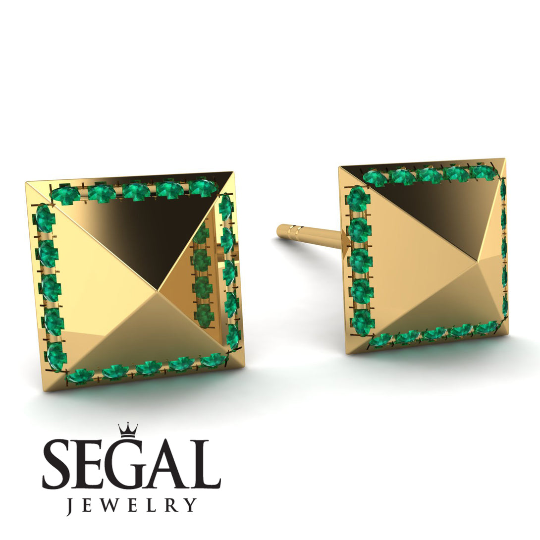 Square Emerald Earrings - Elora No. 4