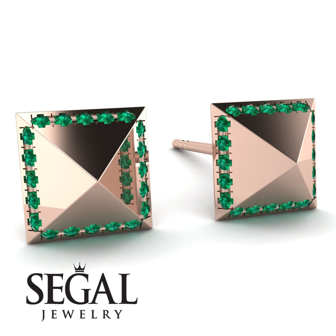 Square Emerald Earrings - Elora No. 5