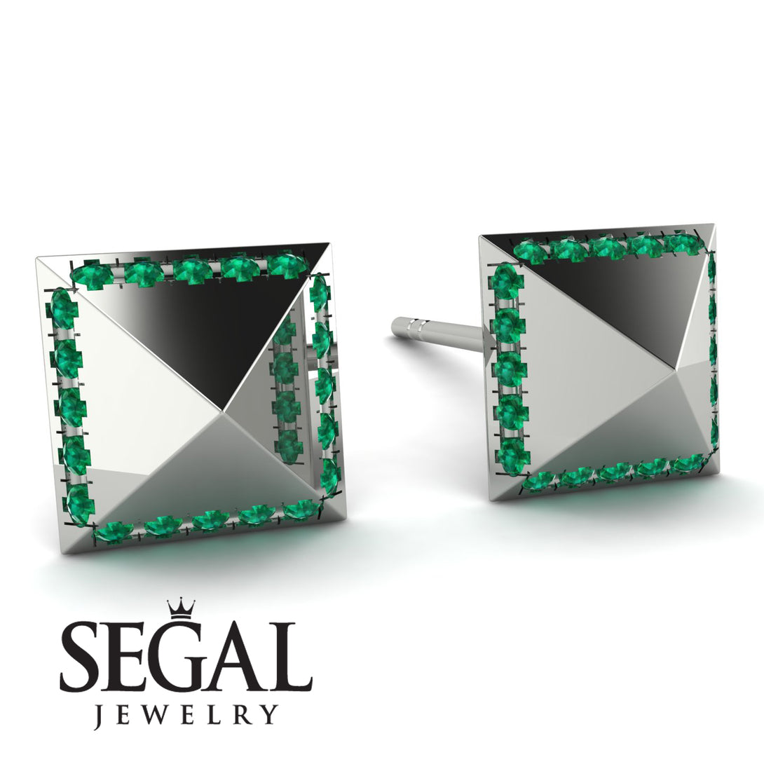 Square Emerald Earrings - Elora No. 6