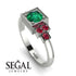 Square Emerald Engagement Ring - Samara No. 51