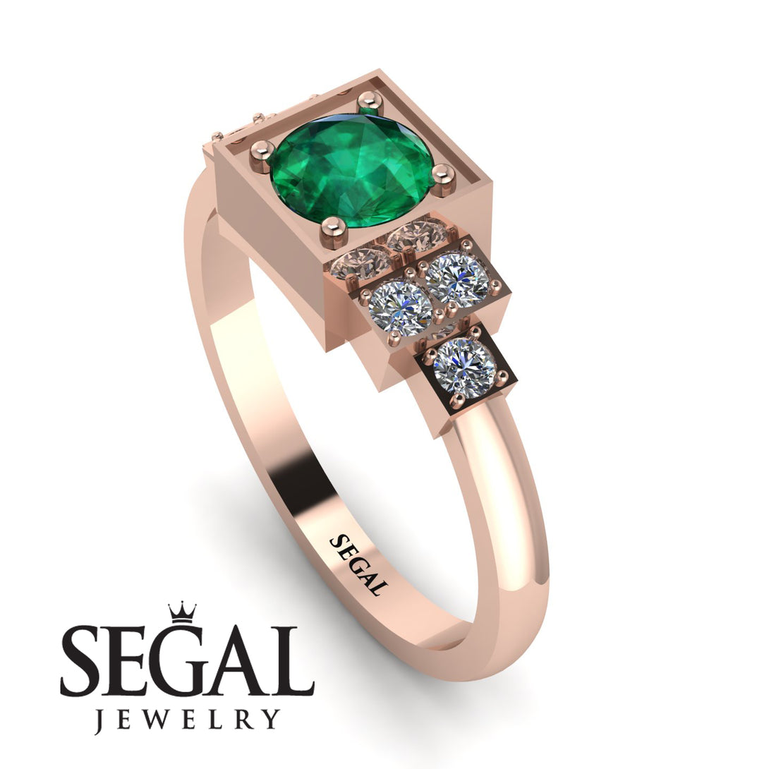 Square Emerald Engagement Ring - Samara No. 5