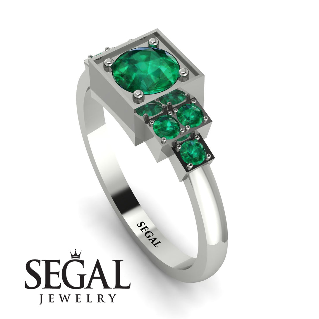 Square Emerald Engagement Ring - Samara No. 21