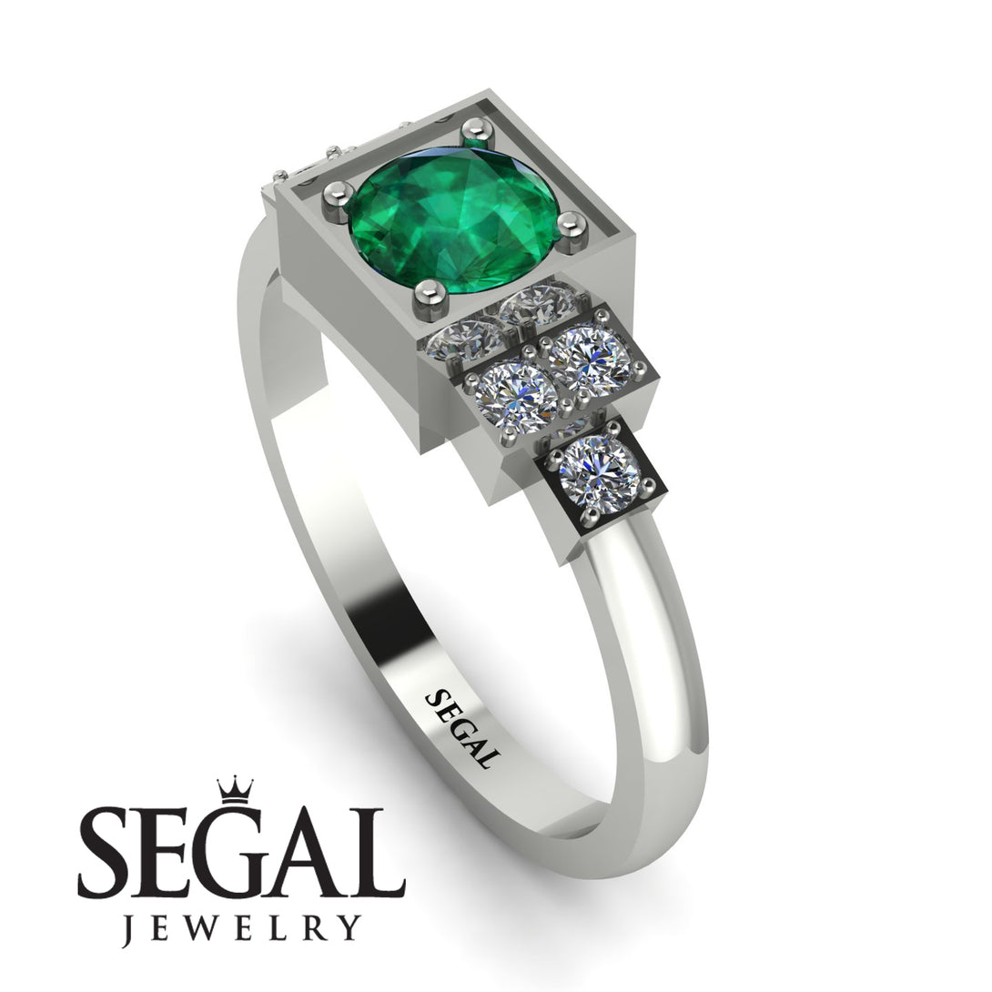 Square Emerald Engagement Ring - Samara No. 6