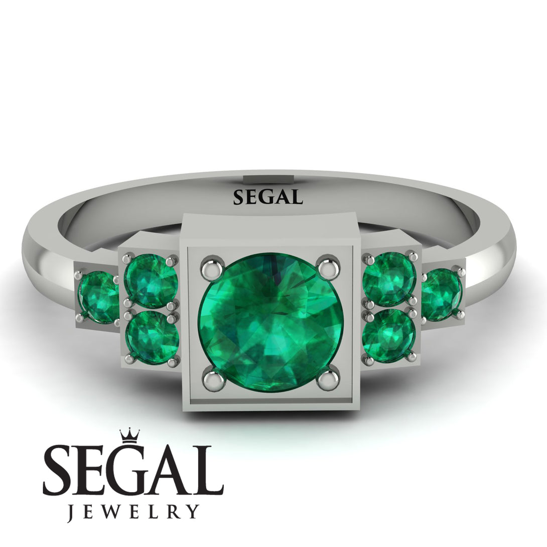 Square Emerald Engagement Ring - Samara No. 21