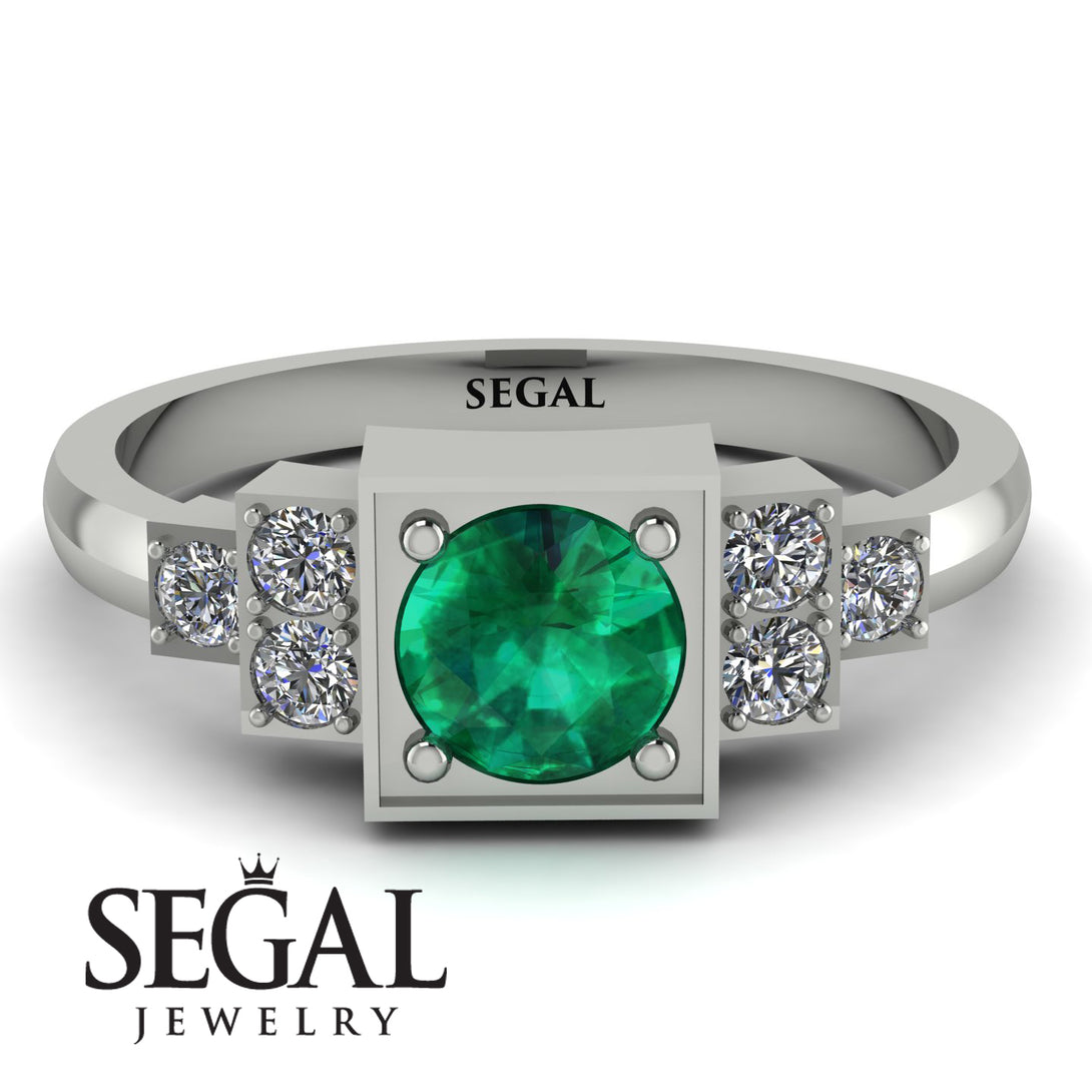 Square Emerald Engagement Ring - Samara No. 6