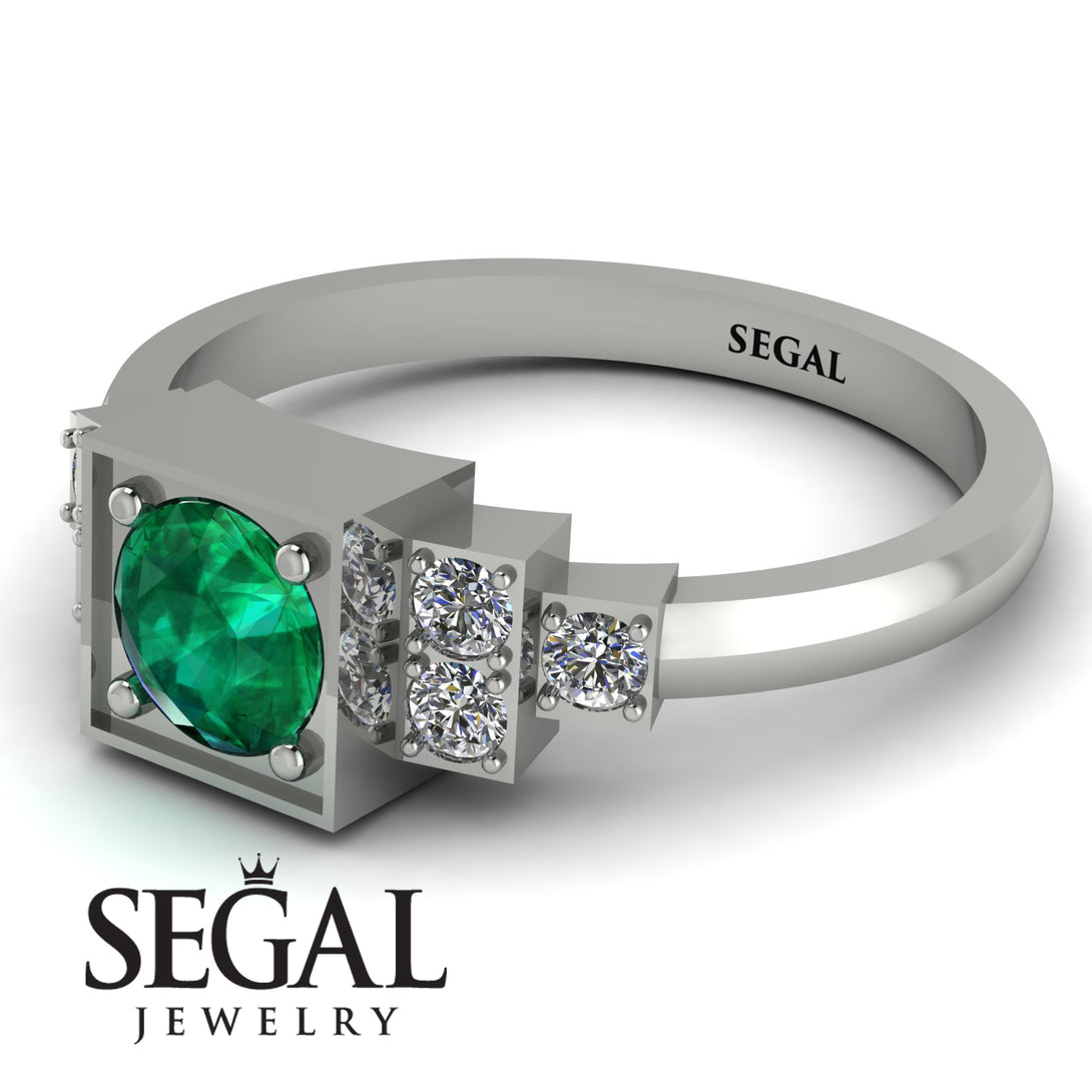Square Emerald Engagement Ring - Samara No. 6