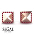 Square Ruby Earrings - Elora No. 11