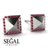Square Ruby Earrings - Elora No. 12