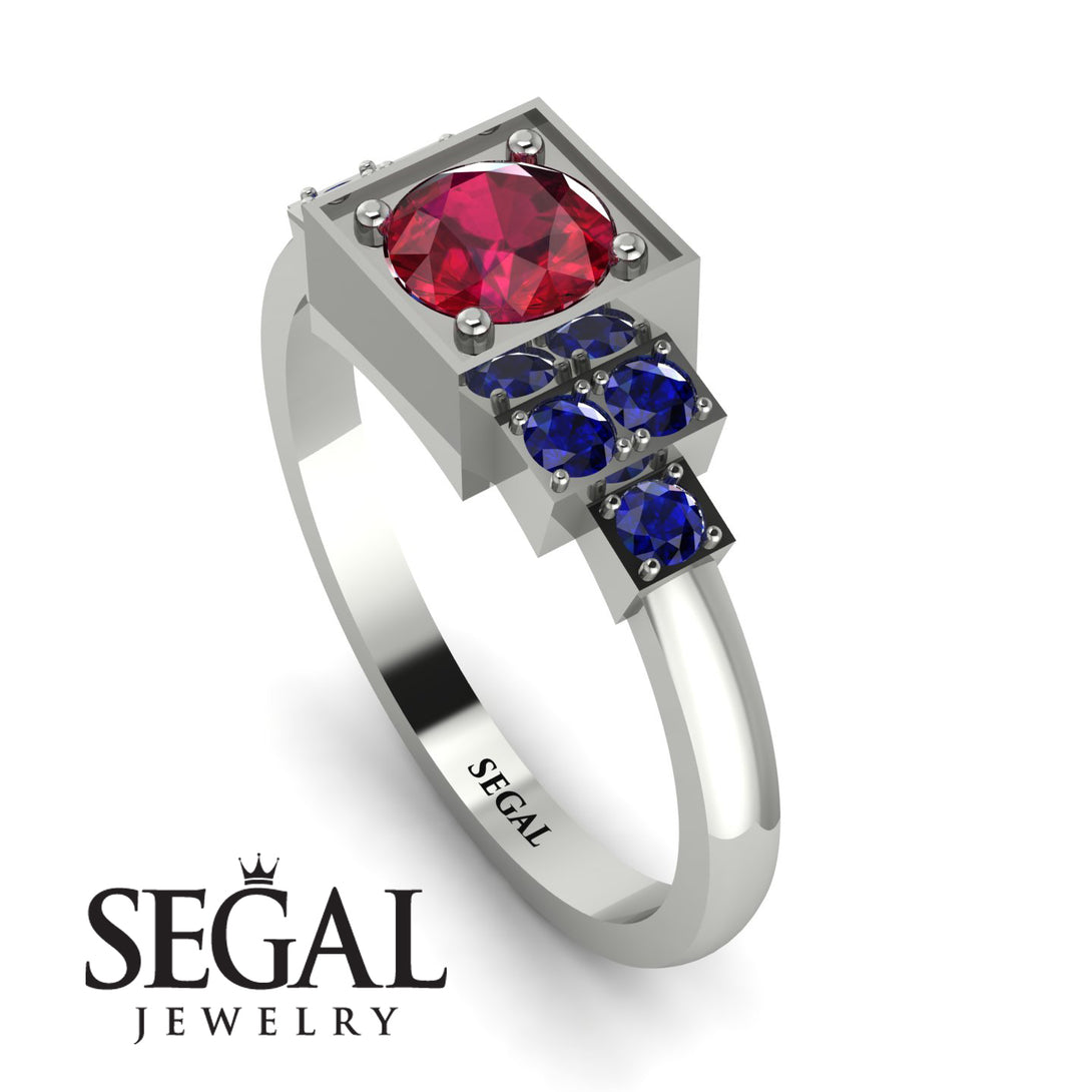 Square Ruby Engagement Ring - Samara No. 72