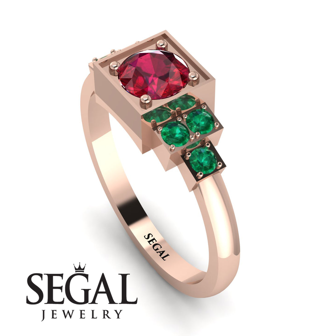 Square Ruby Engagement Ring - Samara No. 26
