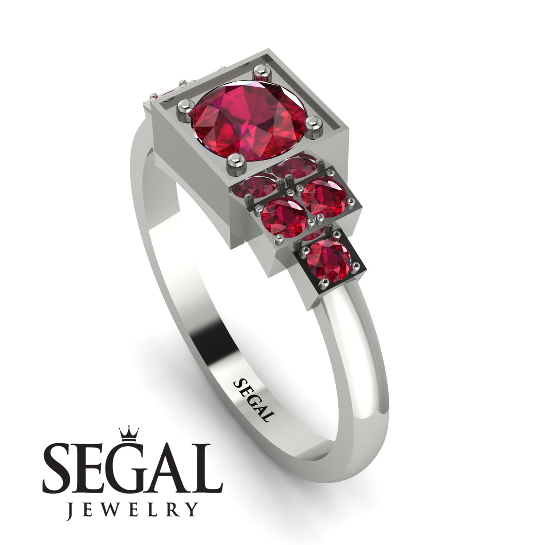 Square Ruby Engagement Ring - Samara No. 57
