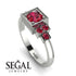 Square Ruby Engagement Ring - Samara No. 57
