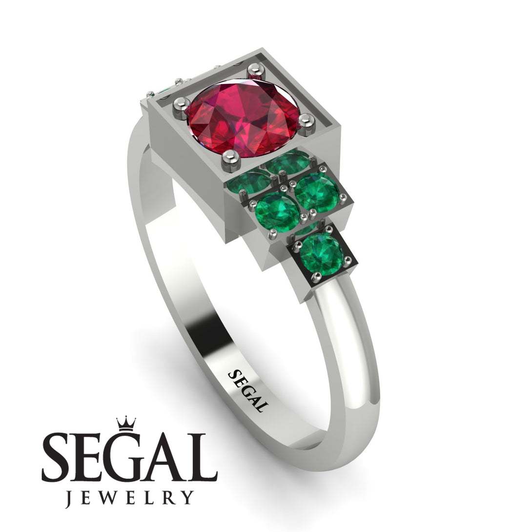 Square Ruby Engagement Ring - Samara No. 27