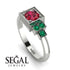 Square Ruby Engagement Ring - Samara No. 27