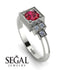 Square Ruby Engagement Ring - Samara No. 12