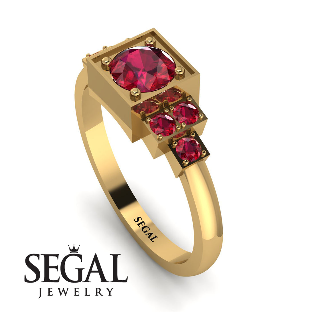 Square Ruby Engagement Ring - Samara No. 55