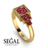 Square Ruby Engagement Ring - Samara No. 55