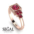 Square Ruby Engagement Ring - Samara No. 56